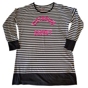 Victoria's Secret Loungewear Long Sleeve Short Striped Logo Tee-shirt Size M